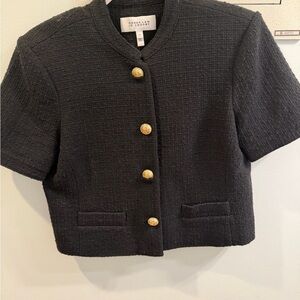 10 Crosby Derek Lam Black Short Sleeve Blazer